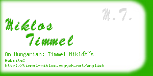 miklos timmel business card